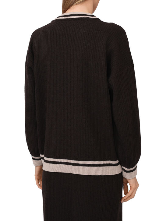 Джемпер с отделкой в полоску, коричневый Panicale , арт.  | Фото 6
