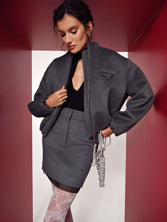 Бомбер с накладным карманом, серый ALINE , арт.  | Фото 2