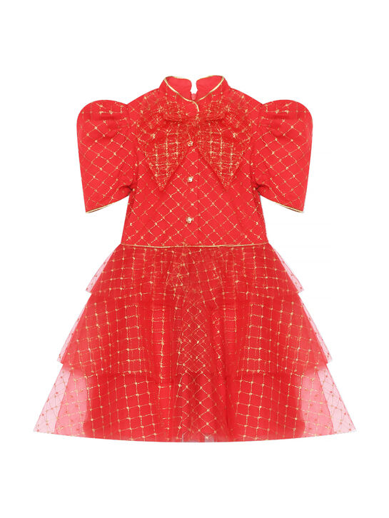 Платье с золотой вышивкой, красное Eirene , арт.  | Фото 1