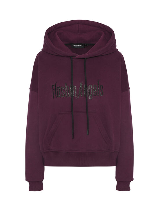 Толстовка-худи с лого, бордовая Flashin , арт.  | Фото 1
