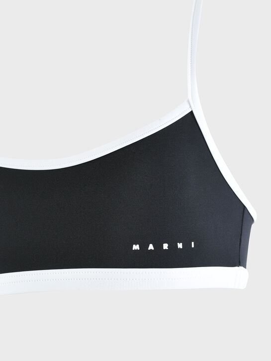 Купальник с белой окантовкой, черный MARNI , арт.  | Фото 3