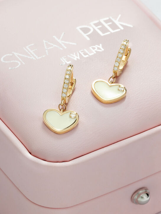 Серьги &quot;Сердца&quot;, 585 золото Sneak Peek , арт.  | Фото 5
