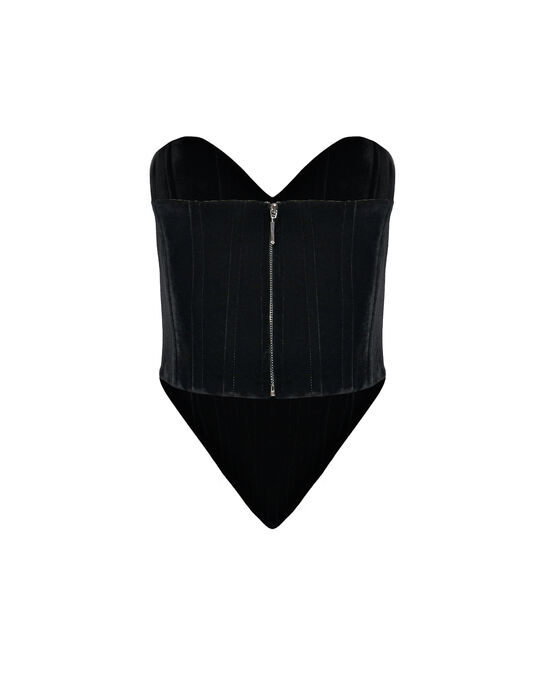 Бархатный корсет, черный ALINE , арт.  | Фото 6