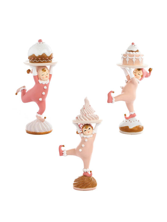 Фигурки пикси в розовых нарядах с тортами, 21, 5 см, 3 шт Goodwill , арт.  | Фото 1