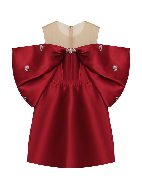 Платье с имитацие банта, красное Maison Ava , арт.  | Фото 1