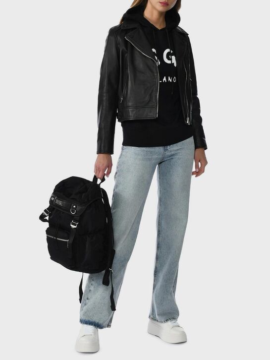 Куртка из натуральной кожи &quot;косуха&quot;, черная Yves Salomon , арт.  | Фото 2