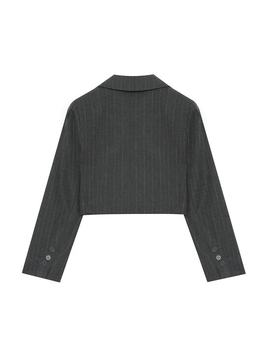 Пиджак укороченный в полоску, серый Dan Maralex , арт.  | Фото 3