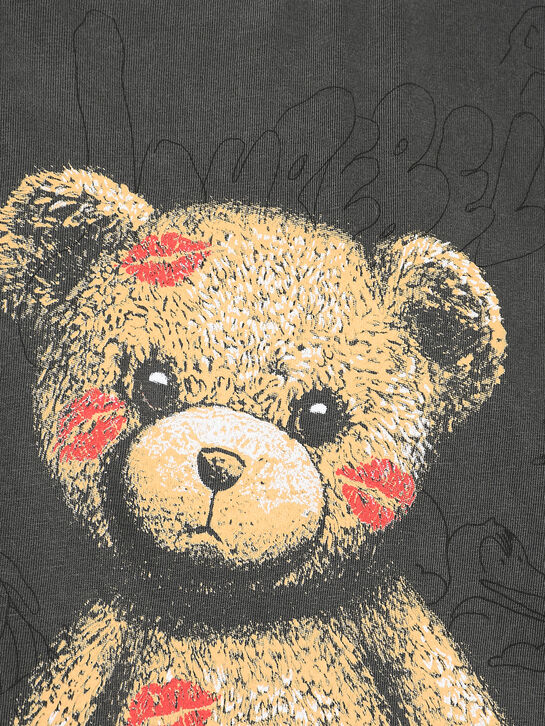 Футболка с принтом &quot;медвежонок&quot;, черная Domrebel , арт.  | Фото 3