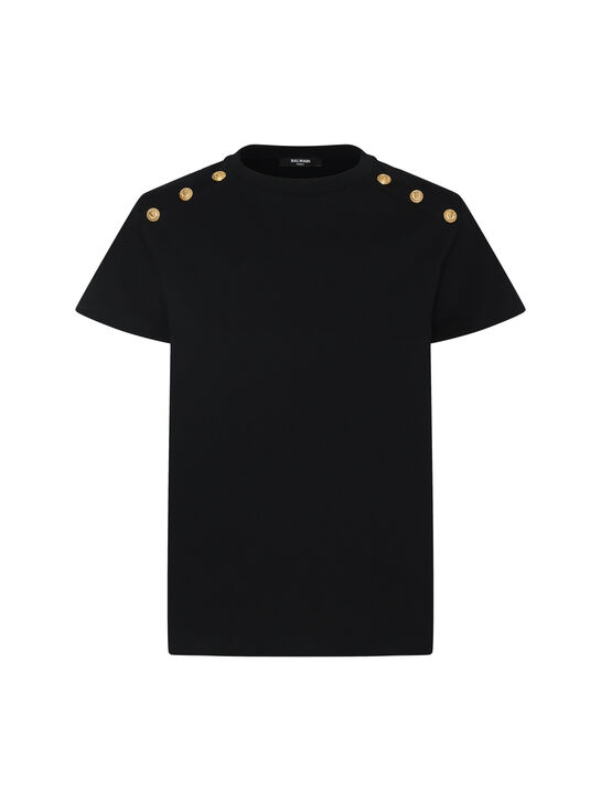 Футболка с золотыми пуговицами Balmain , арт.  | Фото 1