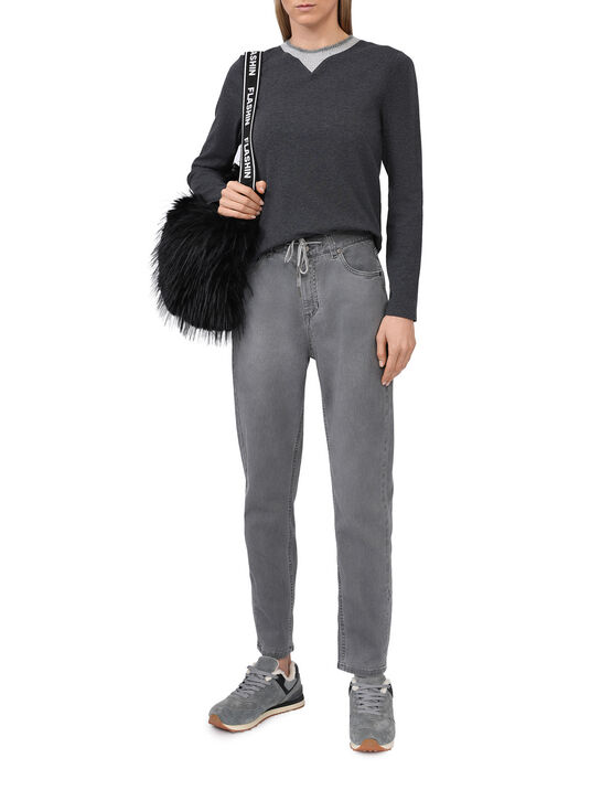 Джинсы с поясом на кулиске, серые Panicale , арт.  | Фото 2