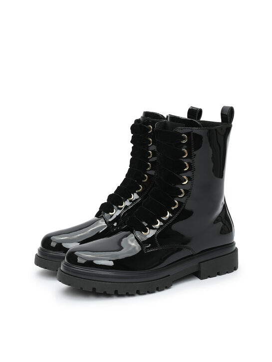 Ботинки лаковые с бархатными шнурками, черные Morelli , арт.  | Фото 10