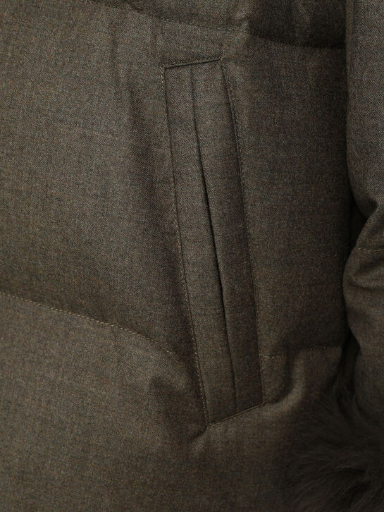 Куртка с воротником из лисы, серая Yves Salomon , арт.  | Фото 11