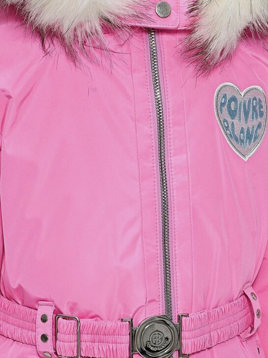 Куртка с меховой отделкой капюшона, розовая Poivre Blanc , арт.  | Фото 3
