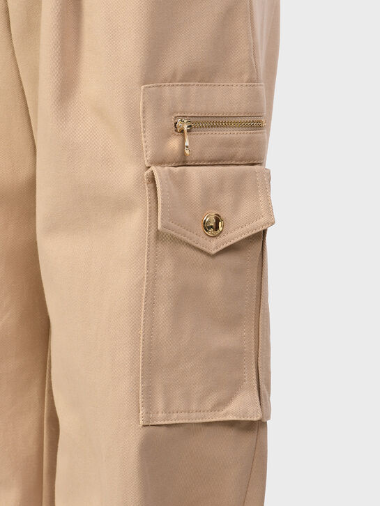 Брюки с карманами-карго, бежевые Chloe , арт.  | Фото 3