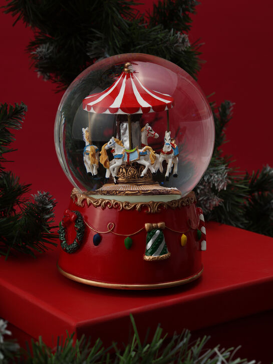 Шар &quot;Карусель с лошадьми&quot;, рождественская мелодия, 2,5х12,5х16,5см Musicboxworld , арт.  | Фото 3