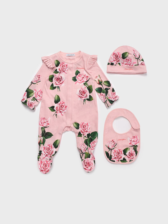 Комплект: комбинезон, шапка и слюнявчик, розовый Dolce&Gabbana , арт.  | Фото 1