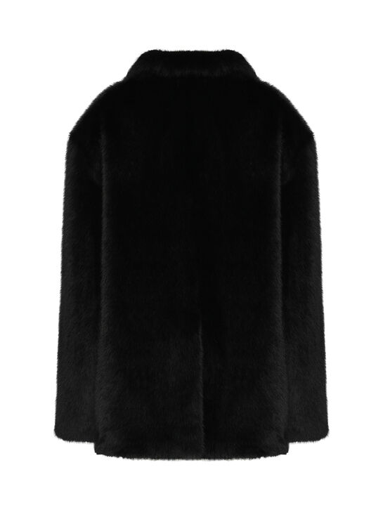 Пальто из эко-меха, черное Flashin , арт.  | Фото 5