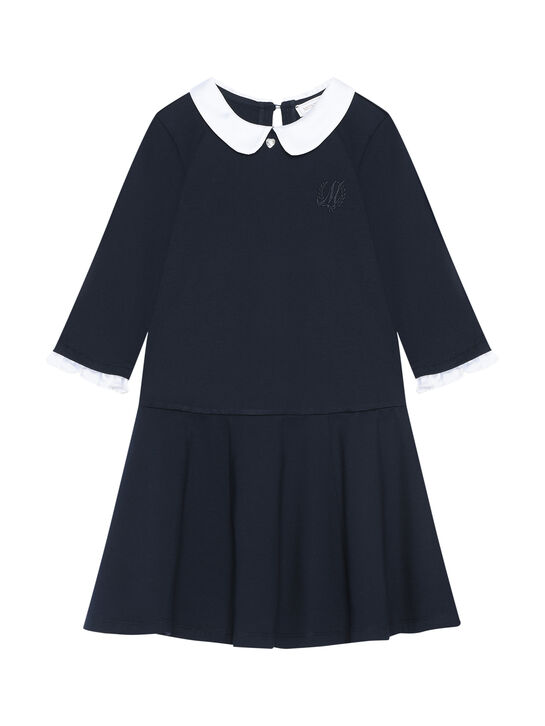 Платье с белым воротником, синее Monnalisa , арт.  | Фото 1