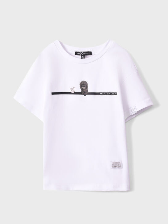 Белая футболка с контрастным принтом Dan Maralex , арт.  | Фото 1