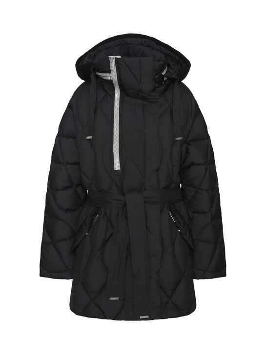 Куртка стеганая с поясом, черная Diego M , арт.  | Фото 10