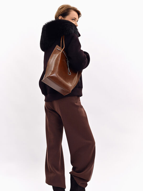 Куртка-бомбер с воротником из меха лисы, бордовая Yves Salomon , арт.  | Фото 6