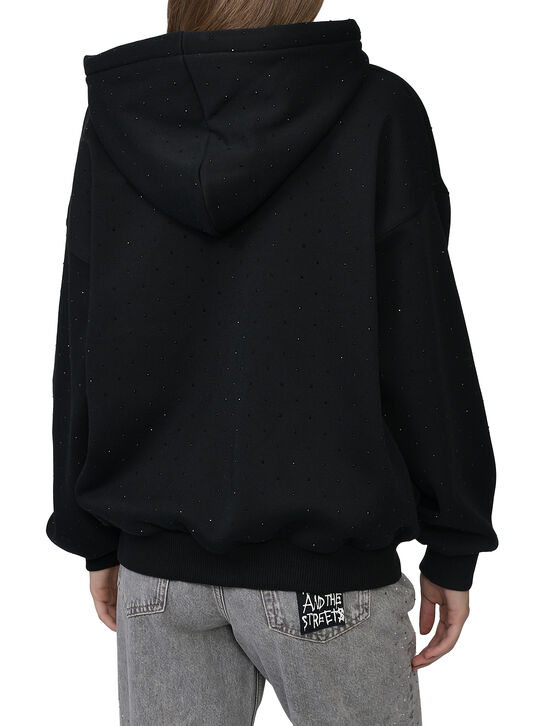 Толстовка-худи со стразами, черная Flashin , арт.  | Фото 4