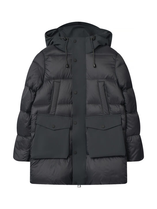 Куртка-парка с накладными карманами, черная Freedomday , арт.  | Фото 1