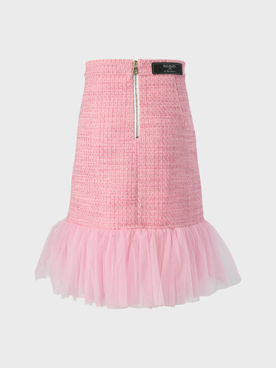 Розовая юбка из твида Balmain , арт.  | Фото 3