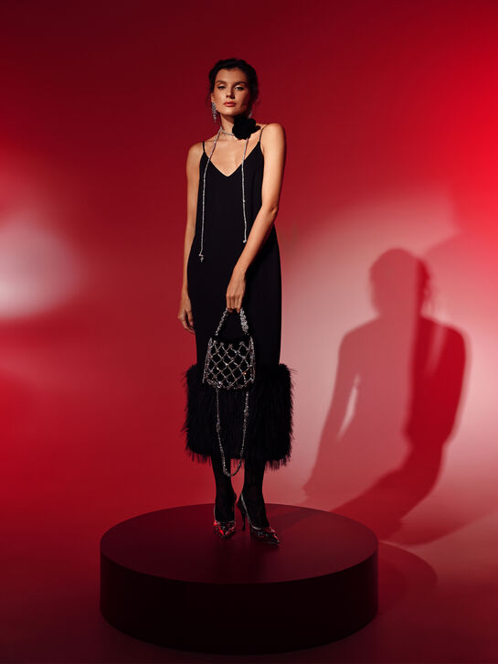 Платье-комбинация с отделкой эко-мехом Flashin , арт.  | Фото 10