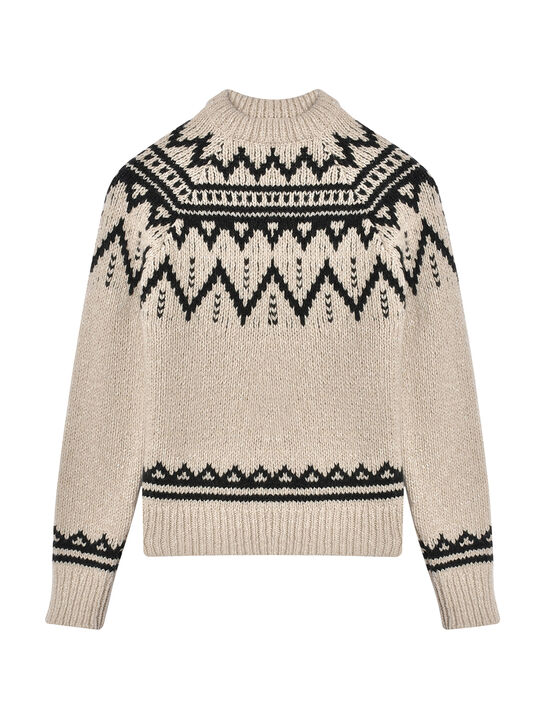 Свитер с черным орнаментом, бежевый The New Society , арт.  | Фото 1