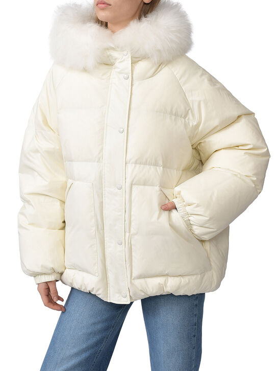 Куртка-пуховик с отделкой из овчины Yves Salomon , арт.  | Фото 5