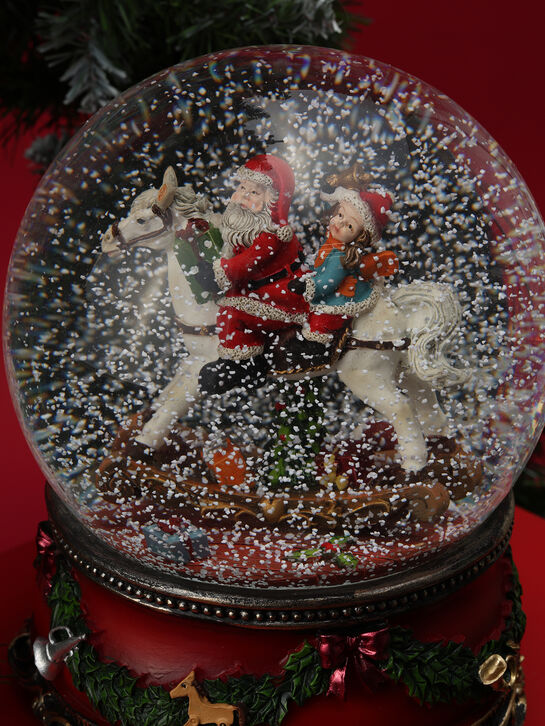 Шар &quot;Санта на лошадке-качалке&quot;, &quot;Двенадцать дней Рождества&quot;, 20 см Musicboxworld , арт.  | Фото 4