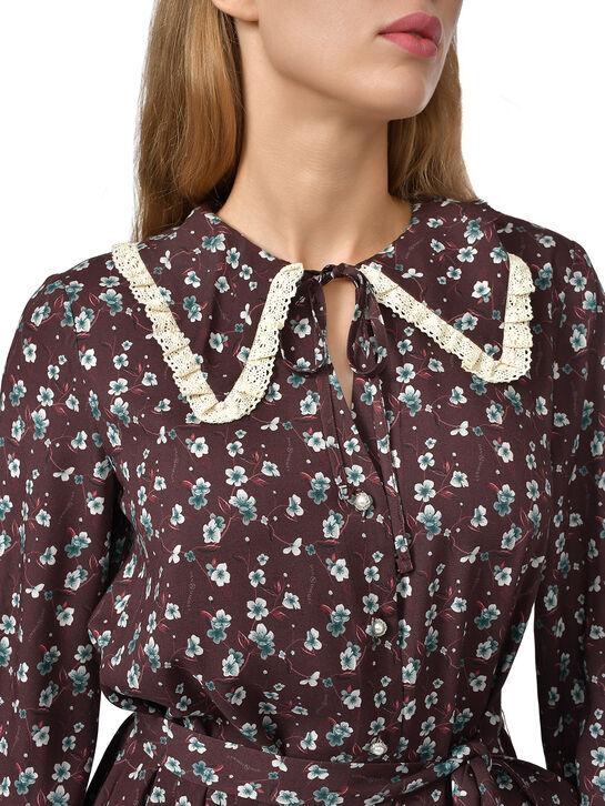 Платье с рюшами, бордовое Dan Maralex , арт.  | Фото 5