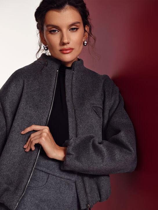 Бомбер с накладным карманом, серый ALINE , арт.  | Фото 3