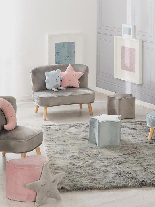 Детское велюровое кресло Lil Sofa, серый Roba , арт.  | Фото 7