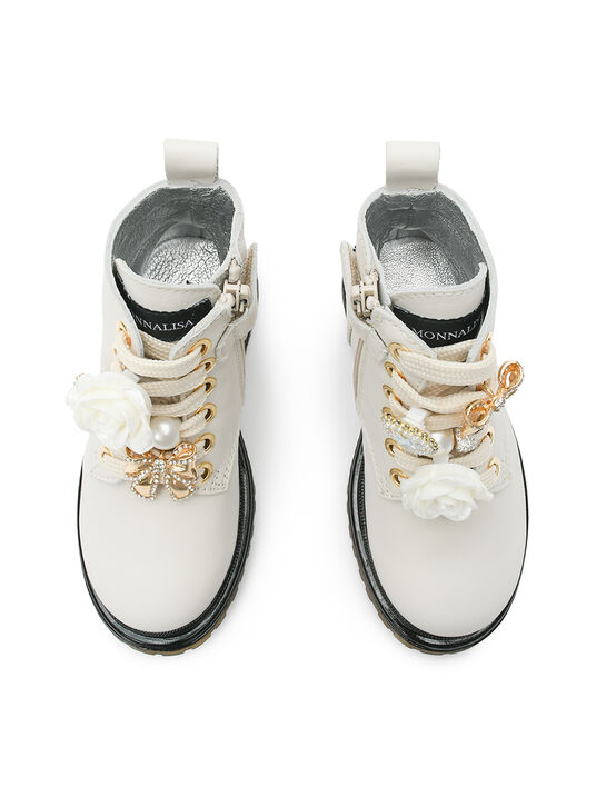 Ботинки с розой и бантом Monnalisa , арт.  | Фото 4