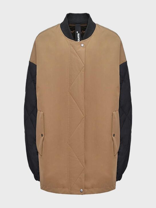 Куртка-бомбер с черными рукавами, коричневая Naumi , арт.  | Фото 1