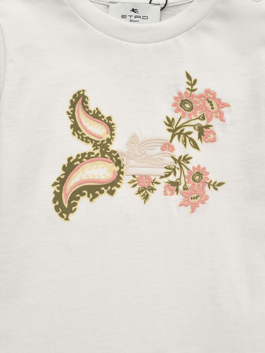 Футболка с цветочной вышивкой и лого на груди Etro , арт.  | Фото 3