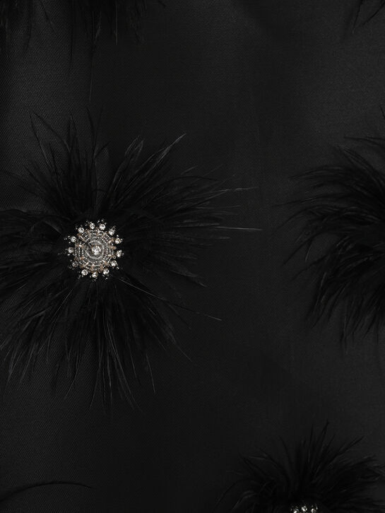 Платье со стразами и перьями, черное Maison Ava , арт.  | Фото 3