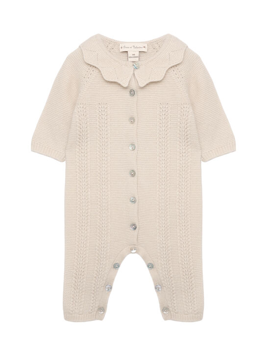 Комбинезон из кашемира, кремовый Oscar et Valentine , арт.  | Фото 1