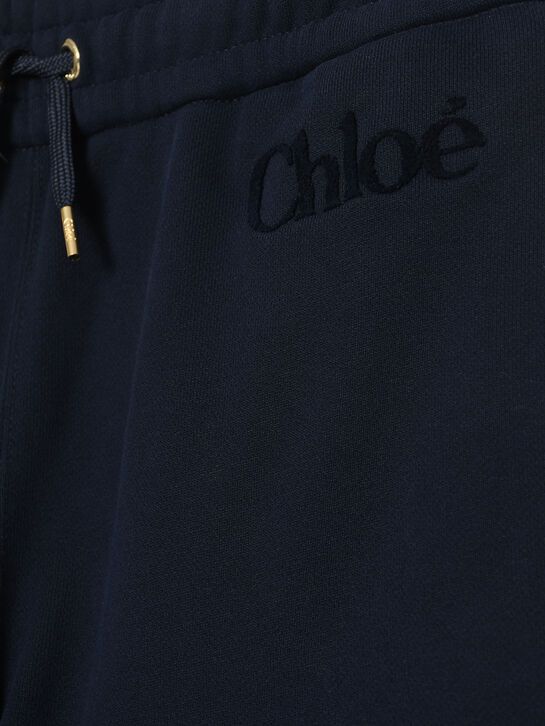 Спортивные брюки с лого в тон, синие Chloe , арт.  | Фото 3
