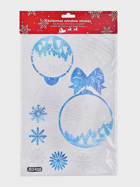 Набор самоклеящихся наклеек &quot; Новогодние шары&quot; из 4 шт, 20x30 см Christmas Window Sticker , арт.  | Фото 1