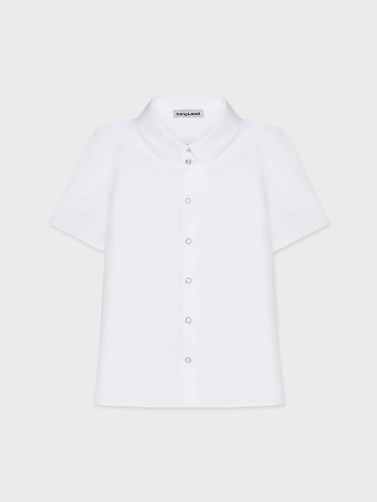Белая рубашка с короткими рукавами KengLabel , арт.  | Фото 1
