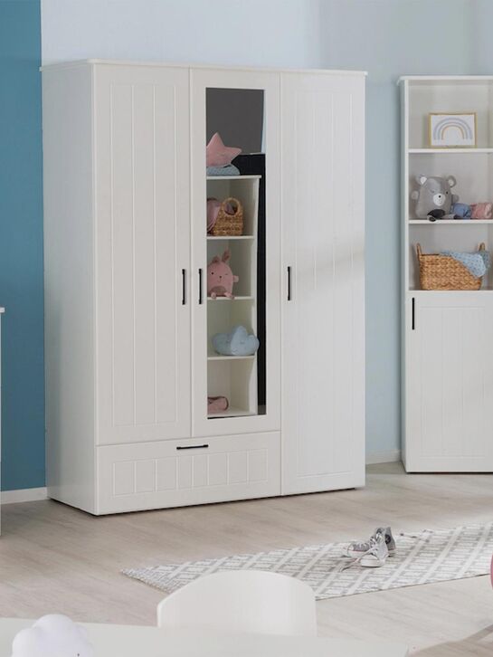 Трехстворчатый шкаф Sylt Baby с зеркалом, белый Roba , арт.  | Фото 2