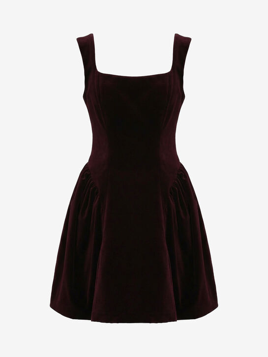 Мини-платье, бархатное, бордовое Flashin , арт.  | Фото 1