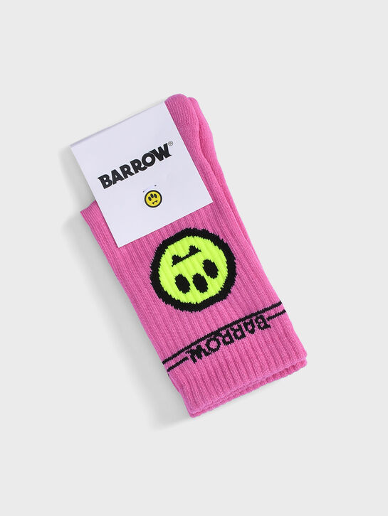 Носки розовые с неоновым лого Barrow , арт.  | Фото 1