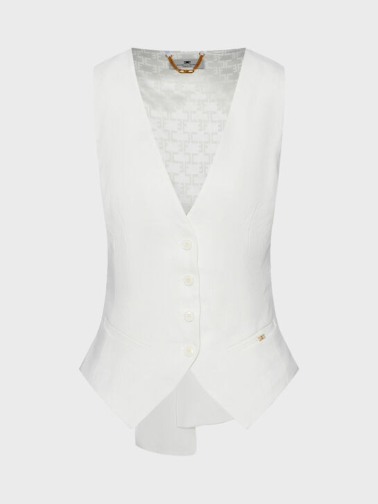 Жилет однобортный, белый Elisabetta Franchi , арт.  | Фото 1