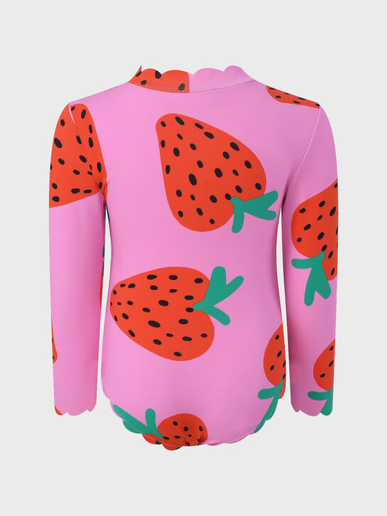 Купальник слитный на молнии с принтом клубники, розовый Stella McCartney , арт.  | Фото 2