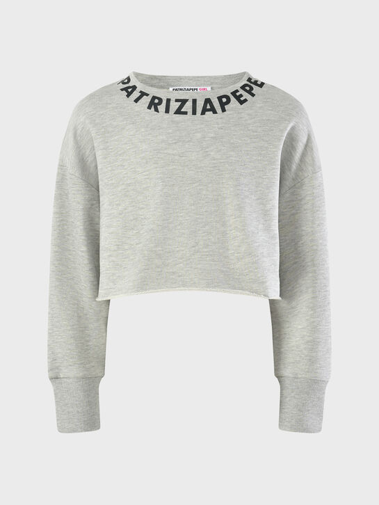 Свитшот укороченный с логотипом, серый Patrizia Pepe , арт.  | Фото 1