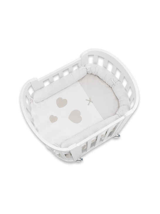 Комплект белья Erbesi 3 пр. Ariel для колыбели Sweet, белый, песочный  , арт.  | Фото 1